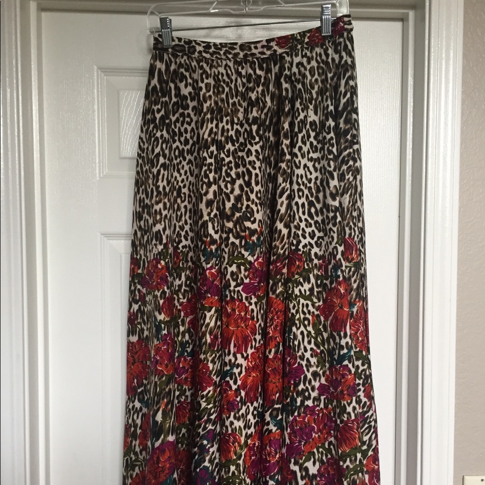 Mix print maxi skirt